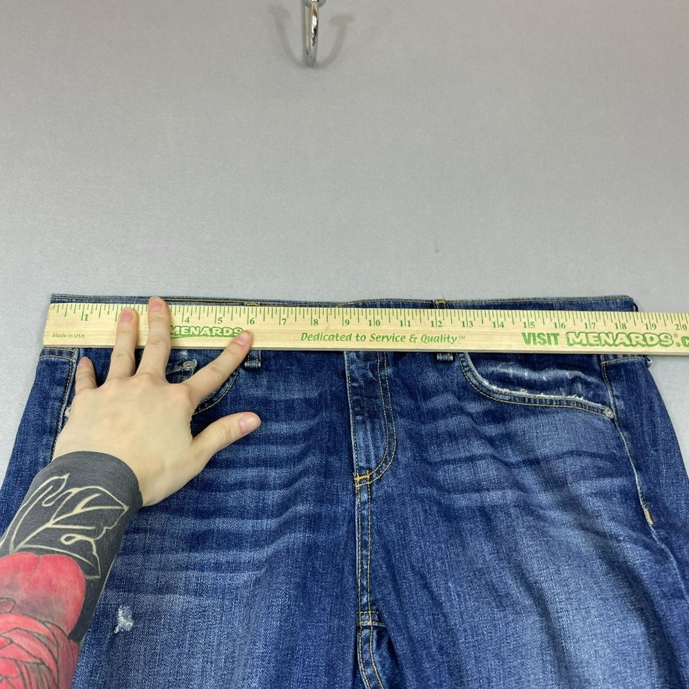 Rag & Bone Womens Distressed Dre Capri Jeans Size 33 Blue Raw Hem Deville Wash - Picture 3 of 14